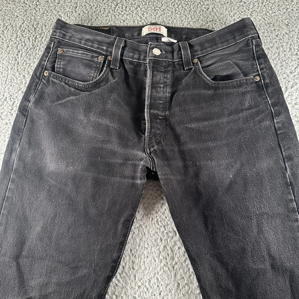 Levis 501xx Jeans Mens 34x30 Black Straight Leg Button Fly Dark Wash Denim Y2K
